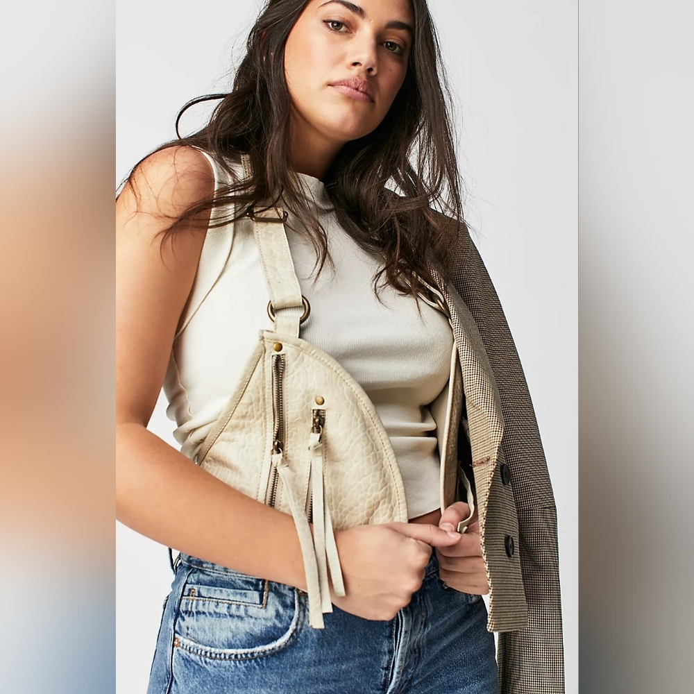 FREE PEOPLE Olympia leather harness western boho bag NWT